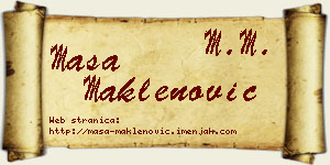 Maša Maklenović vizit kartica